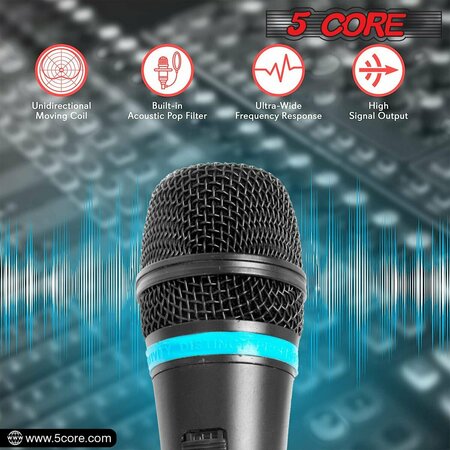 5 Core 5 Core Handheld Microphone For Singing - Dynamic Neodymium Cardioid Unidirectional Vocal Metal Mic ND-26X